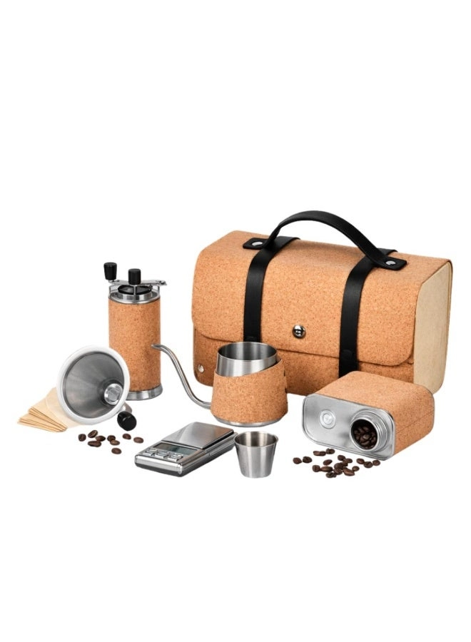 Tradeo Portable Maker + Manual Grinder + Kettle + Scale + Travel Carry Bag + Mug + Filter Funnel + Filter Paper + Bean Can