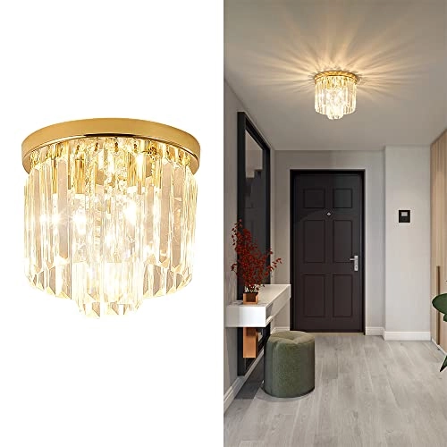 Modern Crystal Chandelier - French Gold 3-Lights