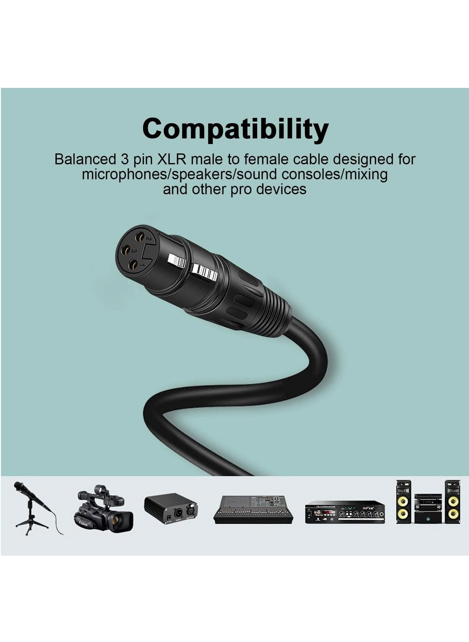 XLR Microphone Cable Male To Female 5m