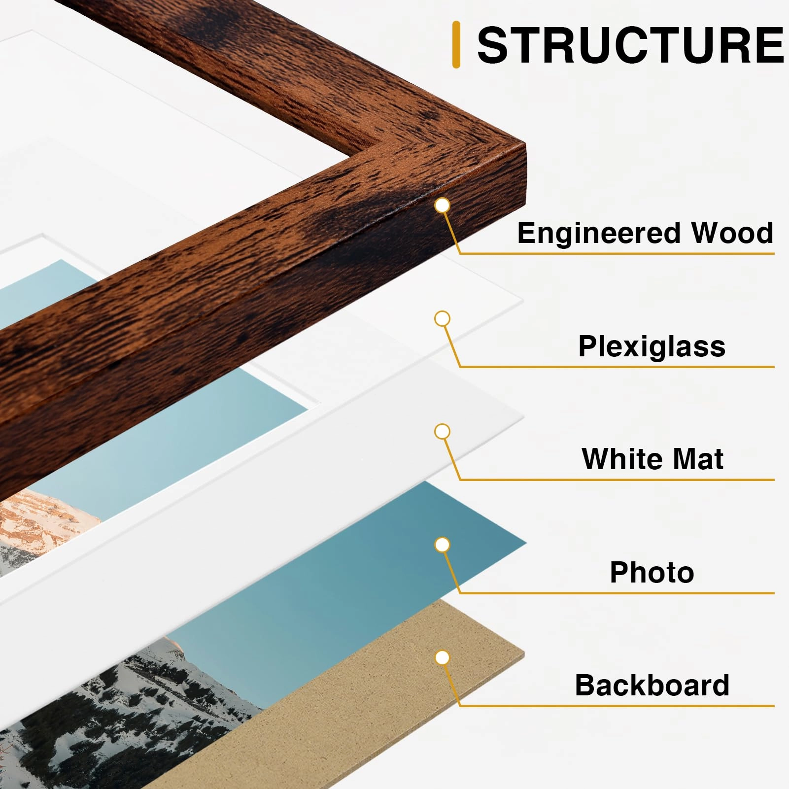 Picture Frames Set - 10 Pack Rustic Grey