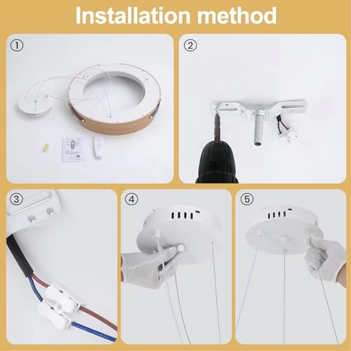 Round LED Chandelier - 3000K–6000K Dimmable