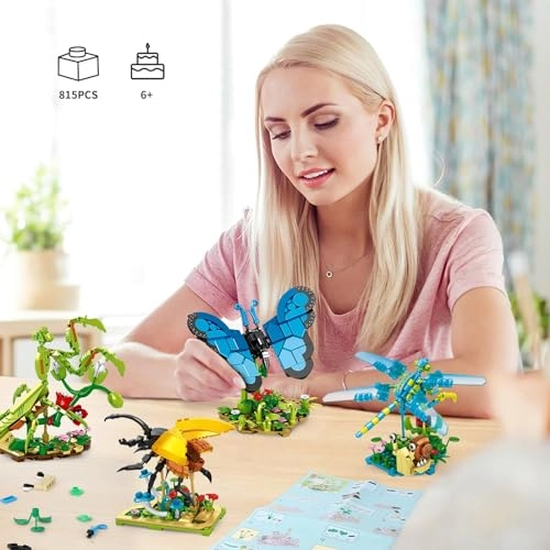 Insect Collection Building Set - mantis beetle butterfly dragonfly 815 pcs