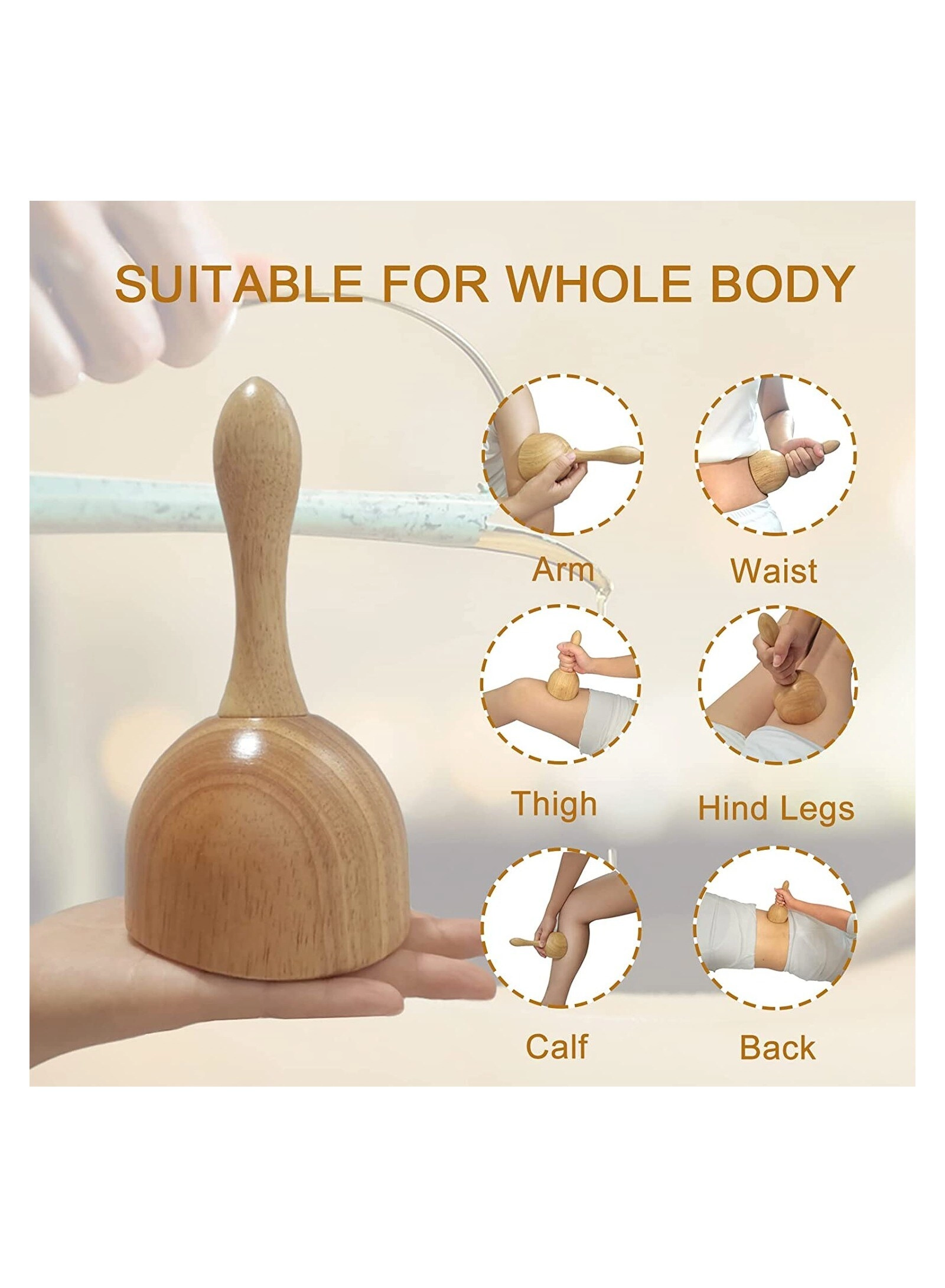 Wooden Handheld Massage Cup - Wood Therapy Lymphatic Drainage