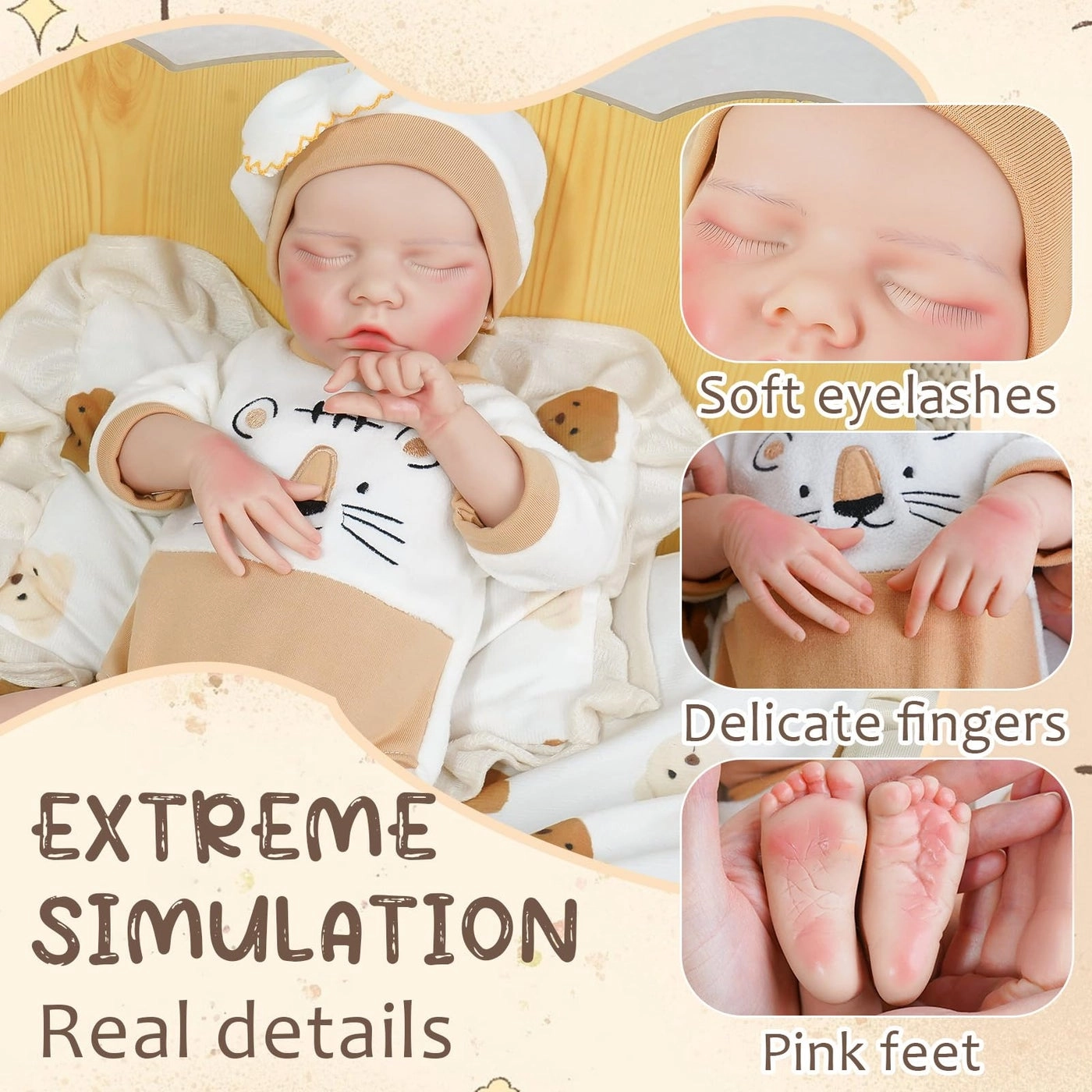 Reborn Baby Doll - 20.1 Inch Silicone Anatomically Correct Ages 3+