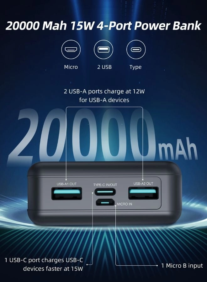 PD Pioneer - 20000 mAh 15W Fast Battery Charging 4 USB