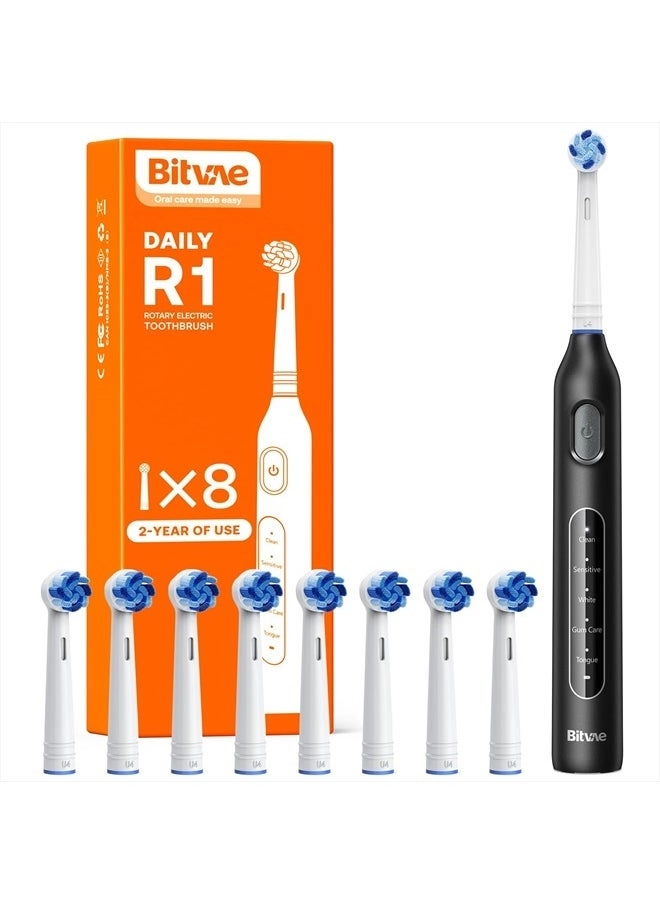 R1 - Rotating Electric Toothbrush 8 Brush Heads Pink