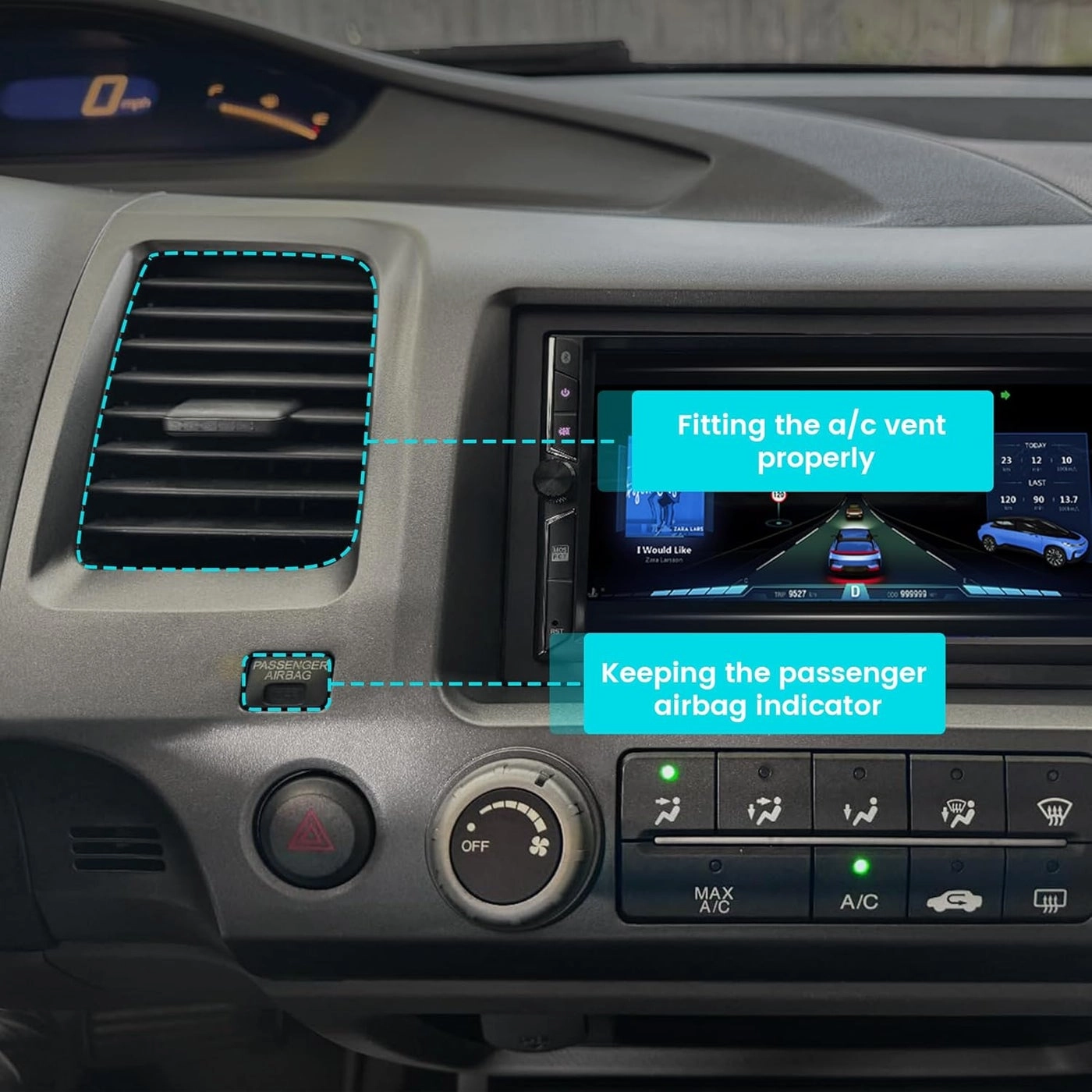 Double DIN Radio Dash Kit - Honda Civic 2006-2011