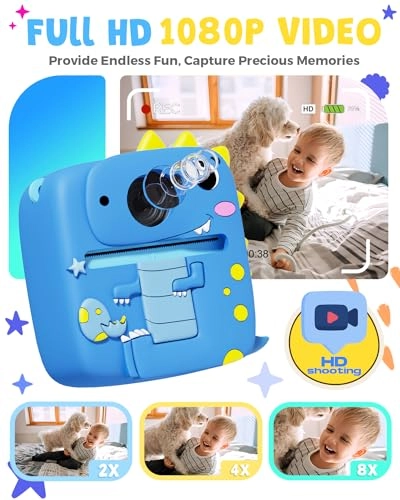 Kids Camera Instant Print - 12MP 1080P 2.4" Screen