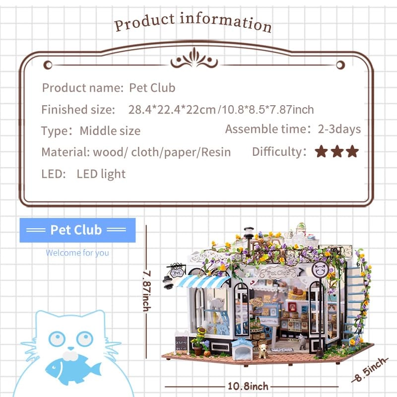 Miniature Dollhouse Kit - Pet Club