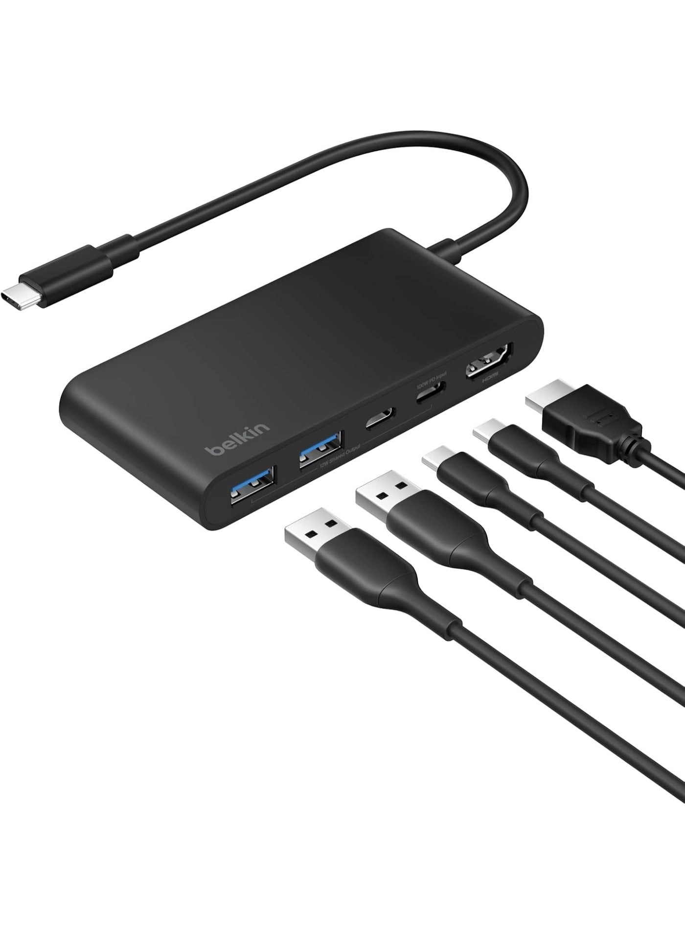 5-In-1 USB-C Multiport Hub Adapter - 4K 60Hz 100W PD