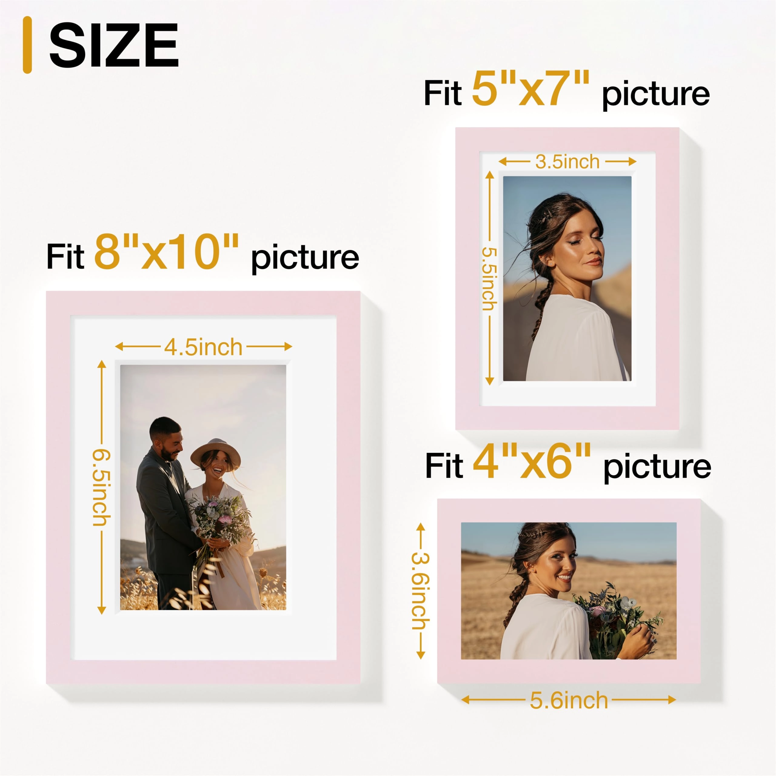 Picture Frames Set - 10 Pack Rustic Grey