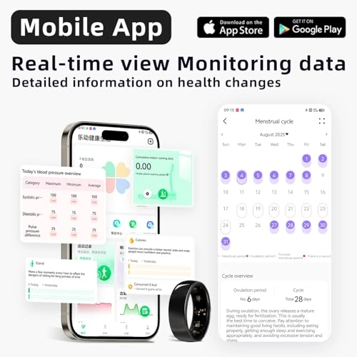 Smart Fitness Ring - Titanium 40+ Days Battery Life Rose Gold