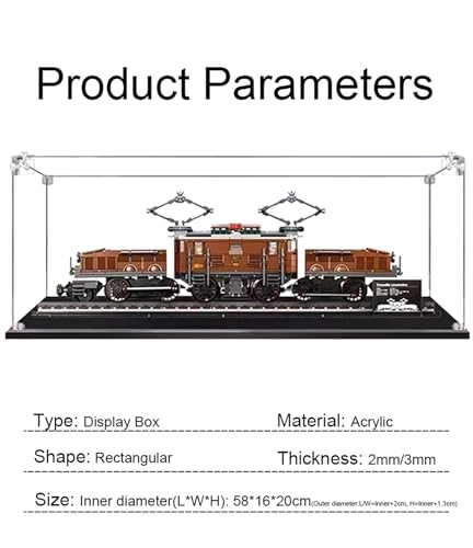 Acrylic Display Case for LEGO 10277 Train Model - With Background