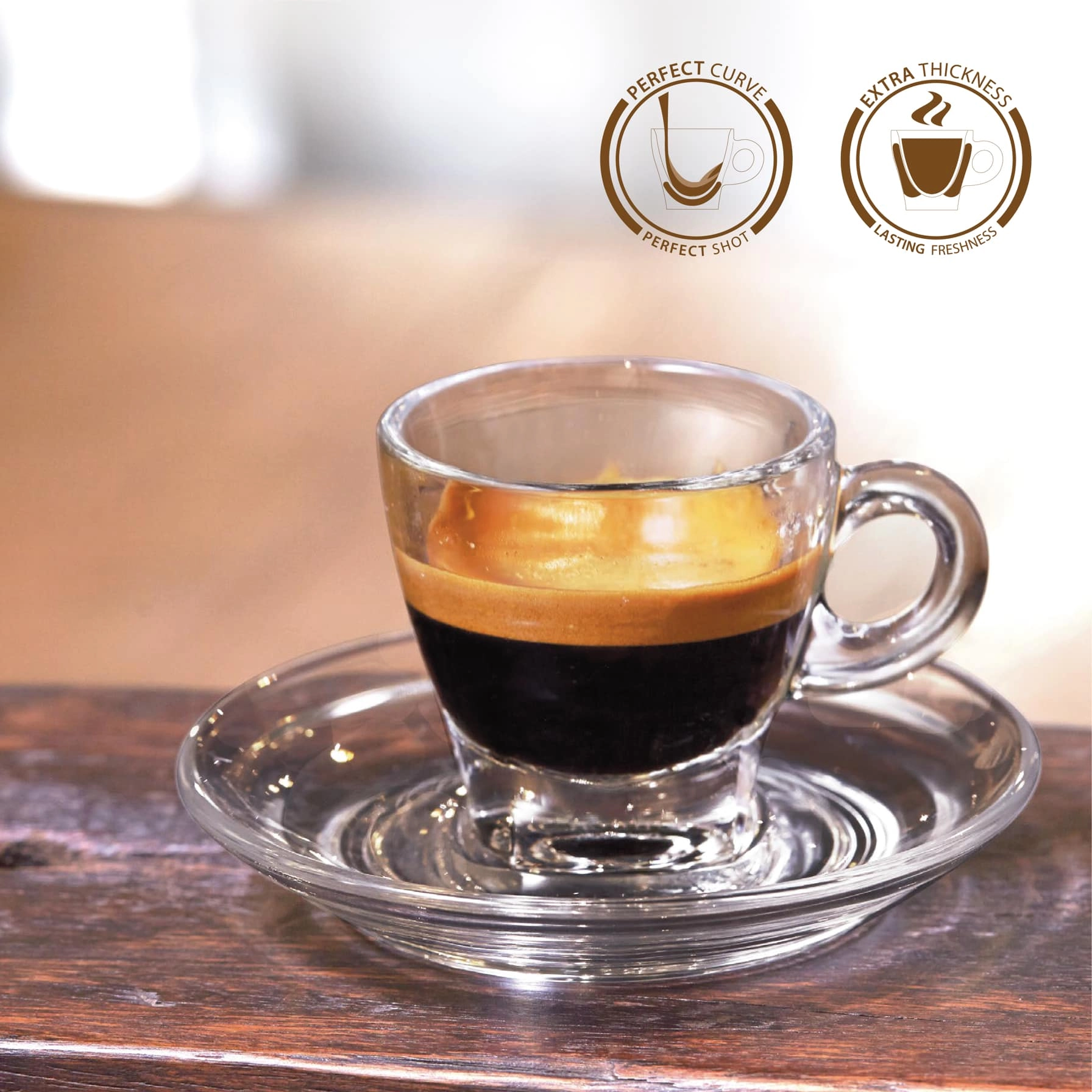 Caffe Espresso Cup & Saucer Set - 6 pcs