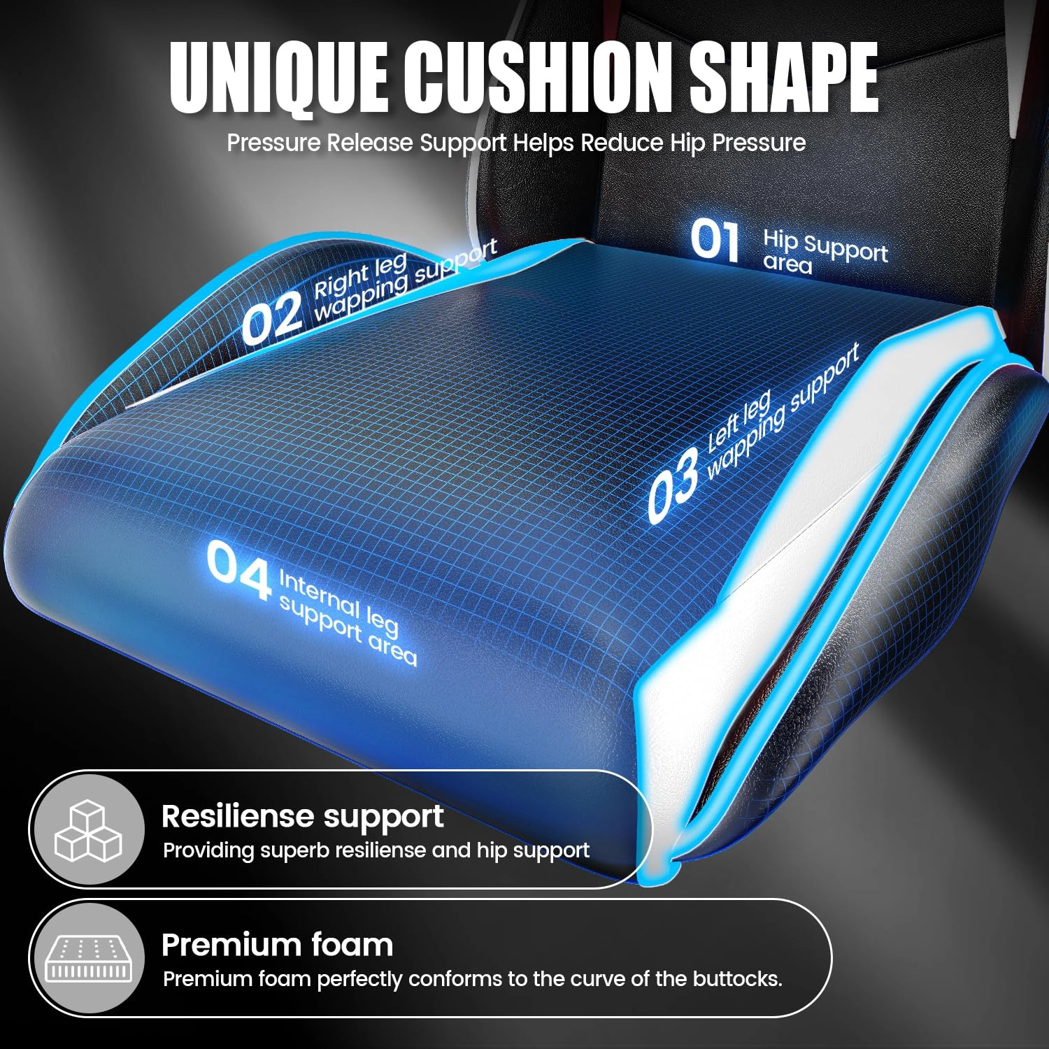 A gaming chair - Adjustable Height Reclining Feature