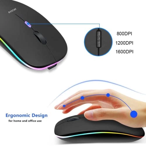 Rechargeable Noiseless LED Mouse - Wireless