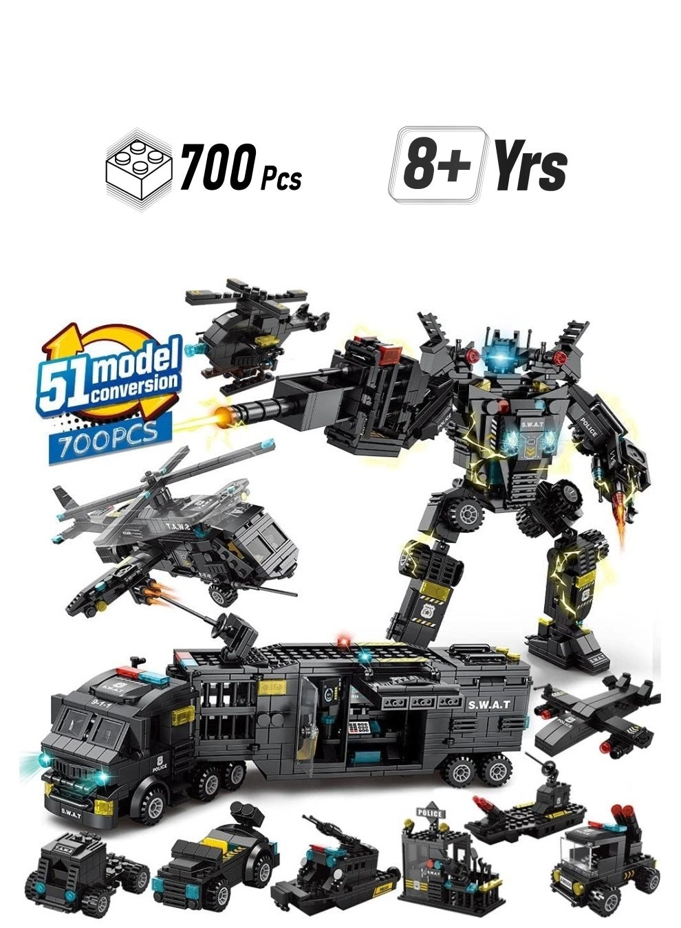 Generic Erector Set Robot Truck - 51-in-1 700 pcs for ages 6+