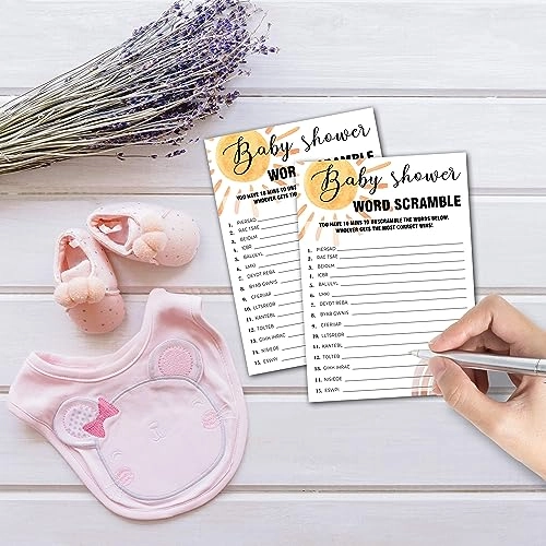 Boho Rainbow Word Scramble Baby Shower Games - Adult 25