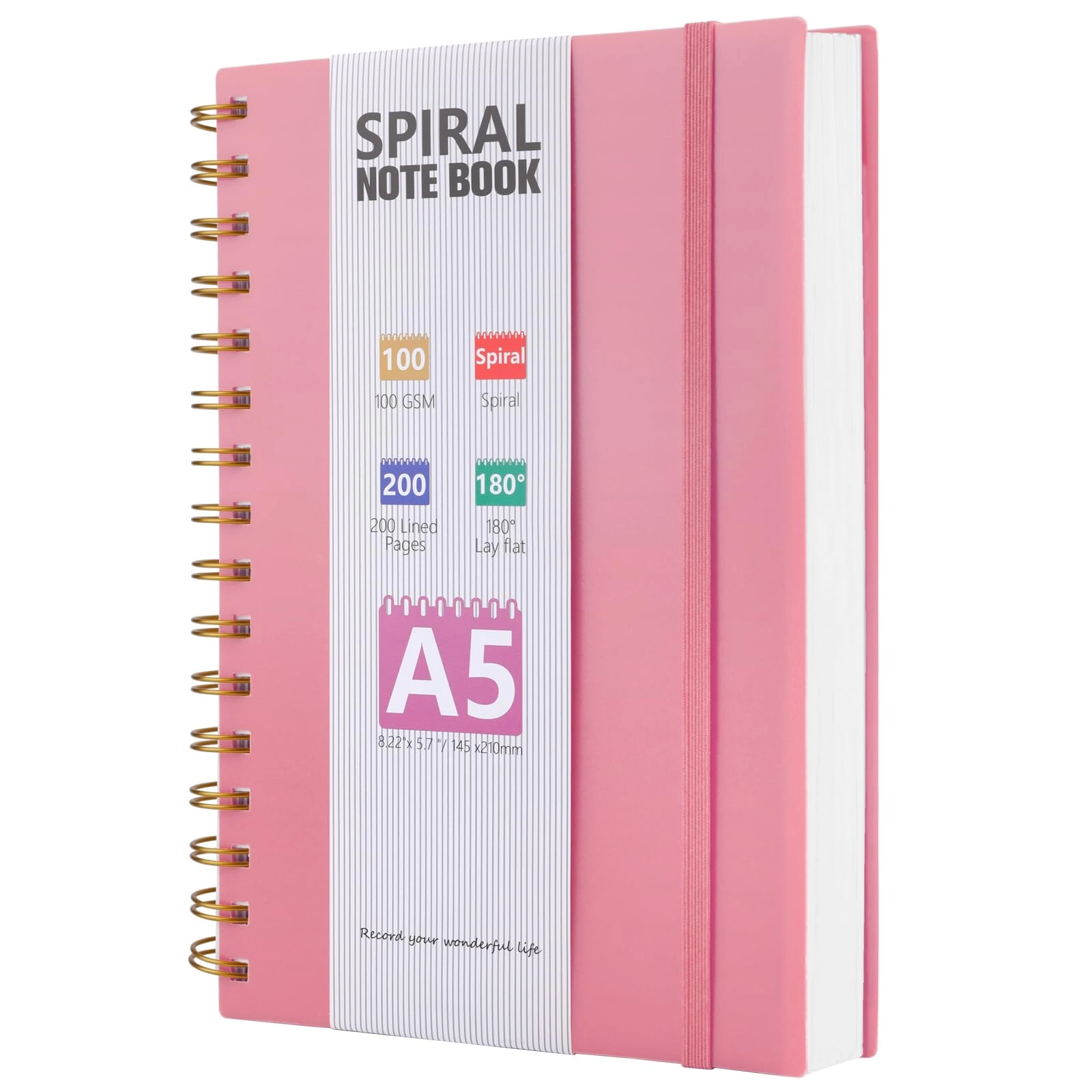 Journal Notebook A5 Spiral - Lined 200 Pages