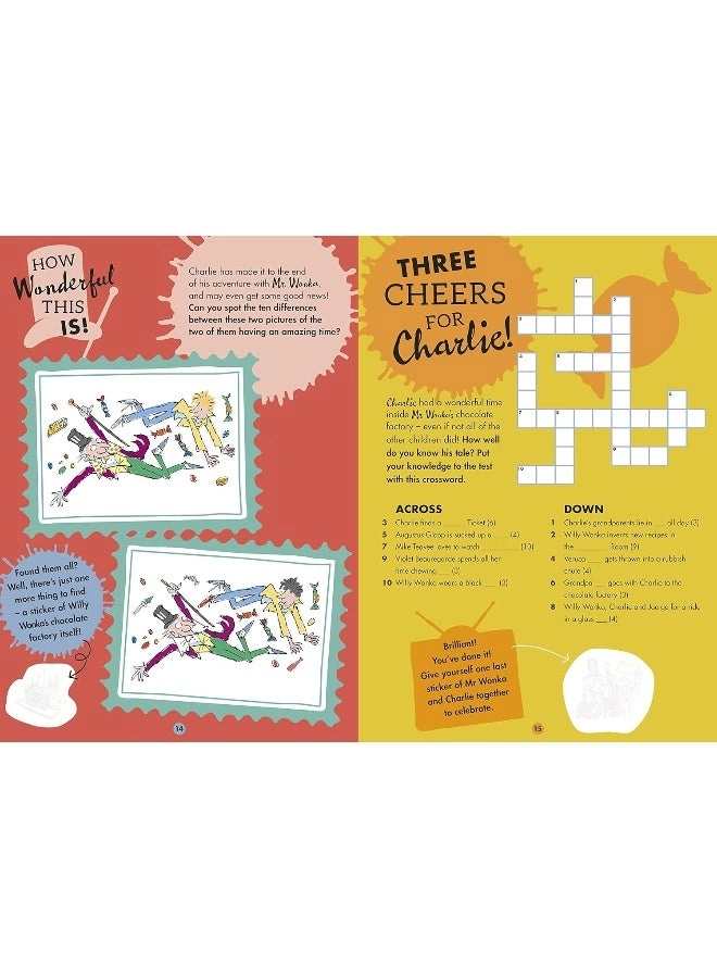 Charlie and the Chocolate Factory Whipple-Scrumptious Sticker Activity Book - 16 pages