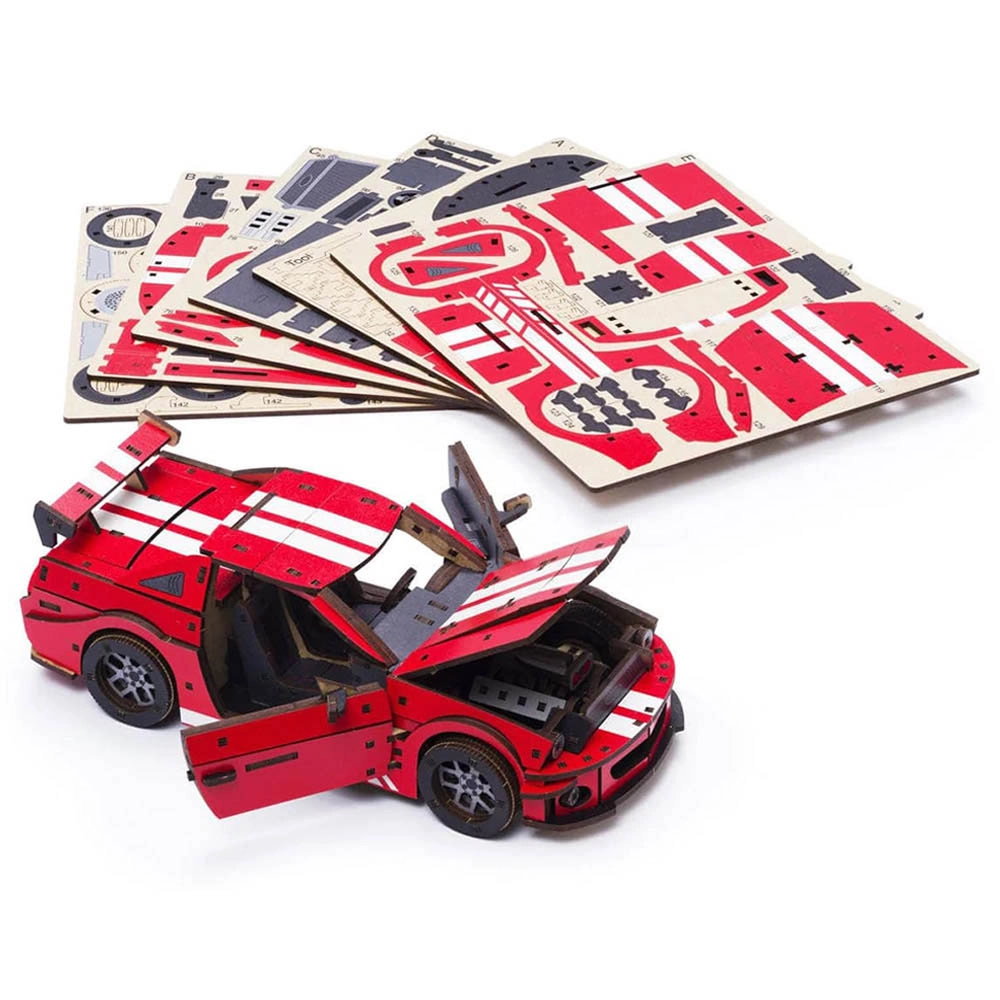 Stallion GT 3D Wooden Puzzle (4107390-STALLION_GT_RED) - 248 pcs + Comet GTS 3D Wooden Puzzle