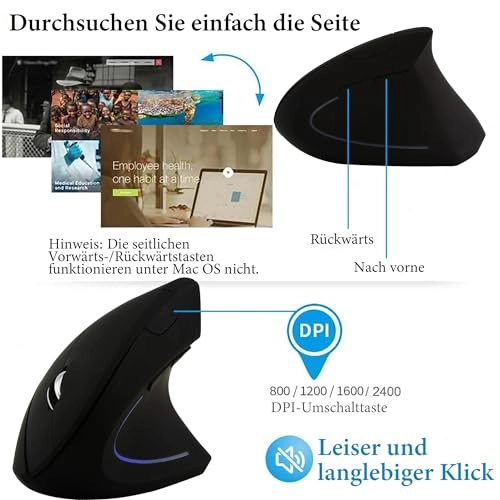 Ergonomic Vertical Mouse - Wireless