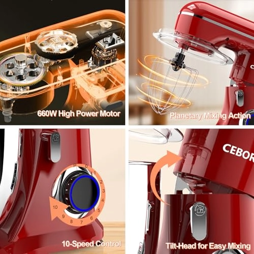 Electric Mixer - 6.5 Quarts 660 watts