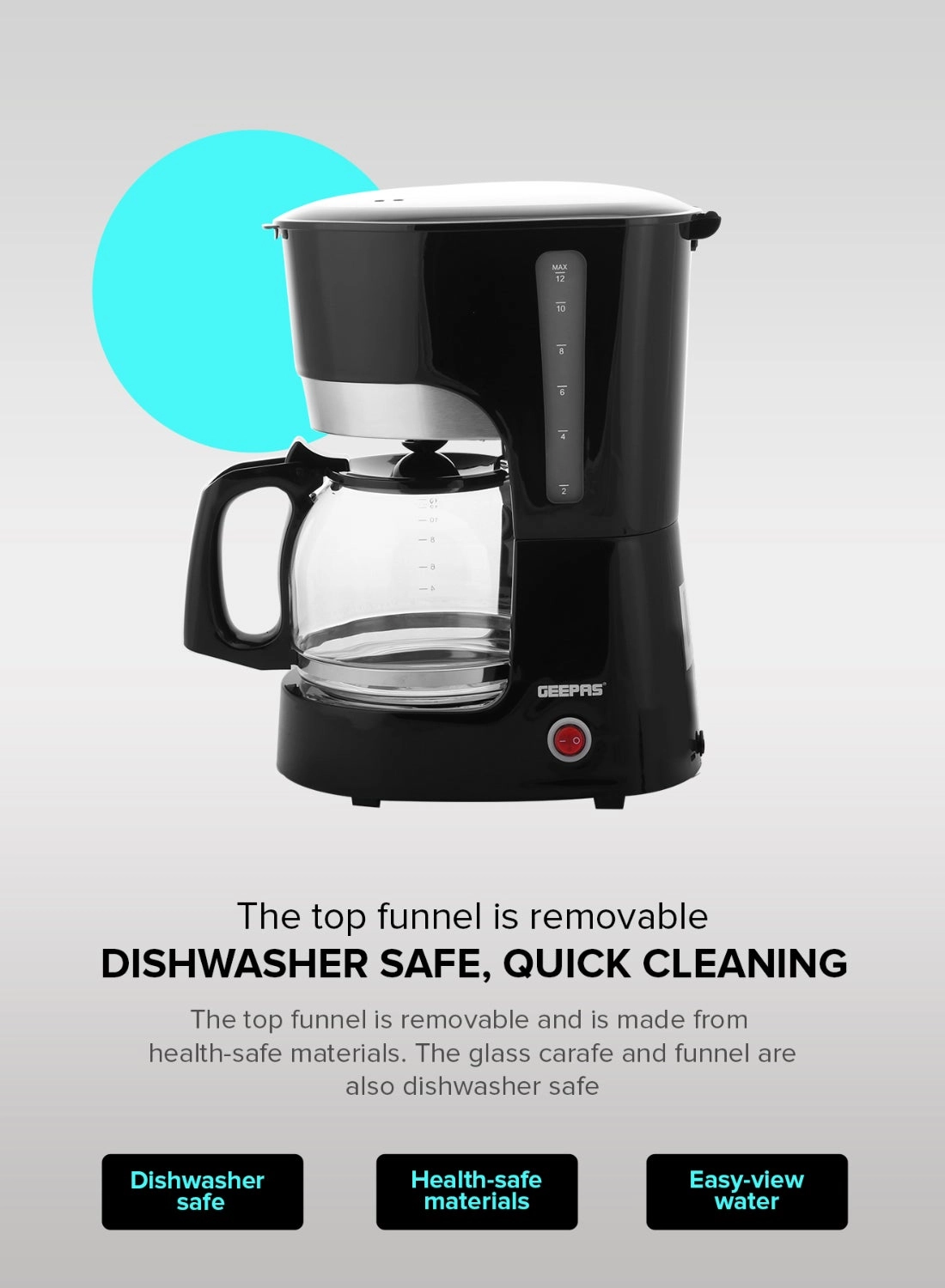 Filter Coffee Maker 1.5L Keep Warm Anti-Drip GCM6103