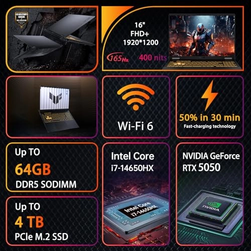 TUF F16 - 16'' i7-14650HX 32GB DDR5 1TB SSD