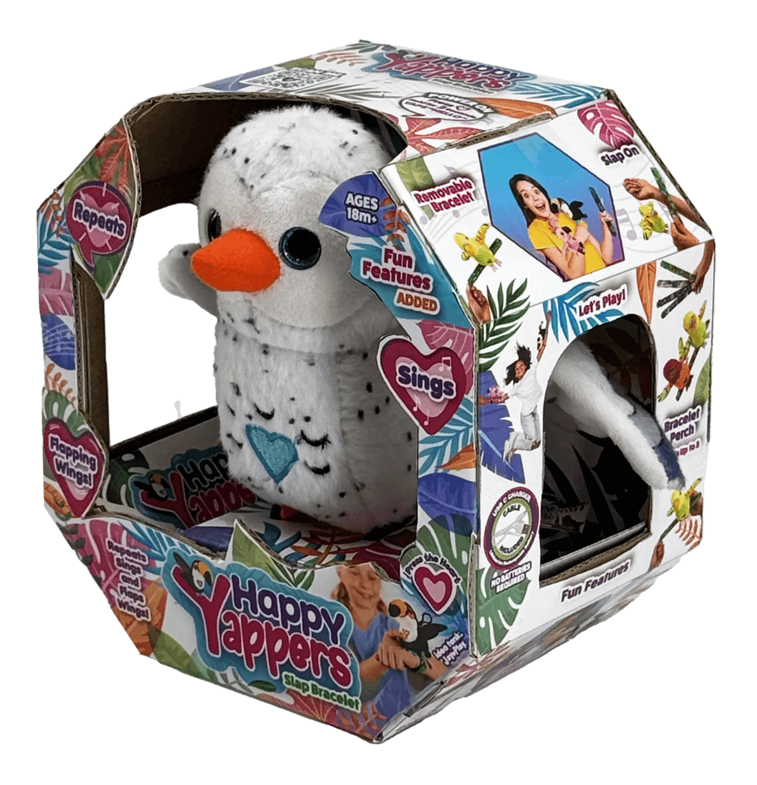White Owl Plush Toy - lifelike bird sounds