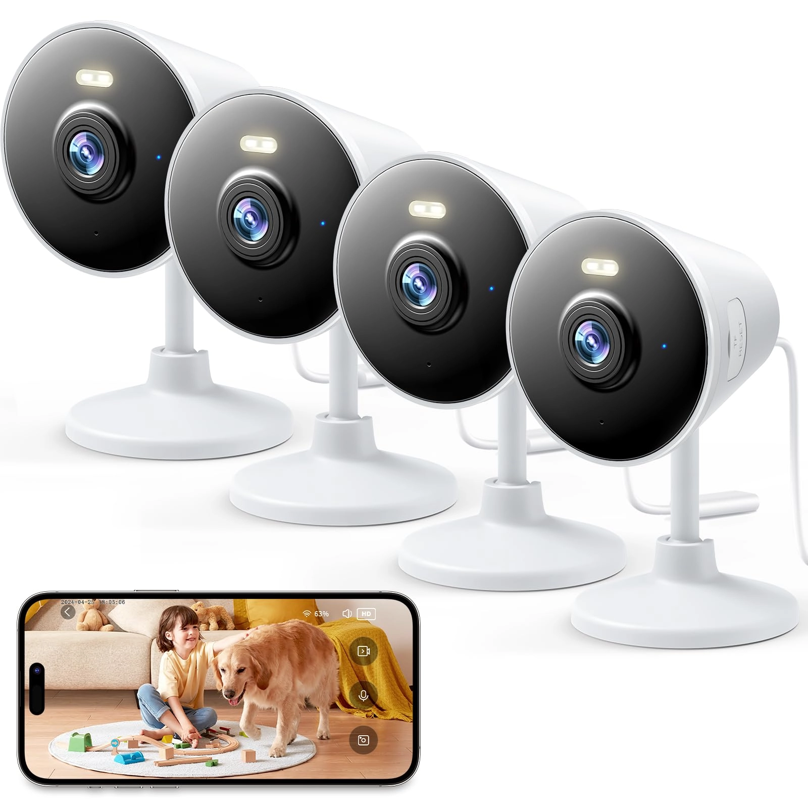 Rocktone Indoor Outdoor Security Camera 1080P Pack