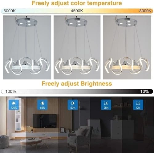 Dimmable LED Chandelier - 3000k to 6000k Dimmable