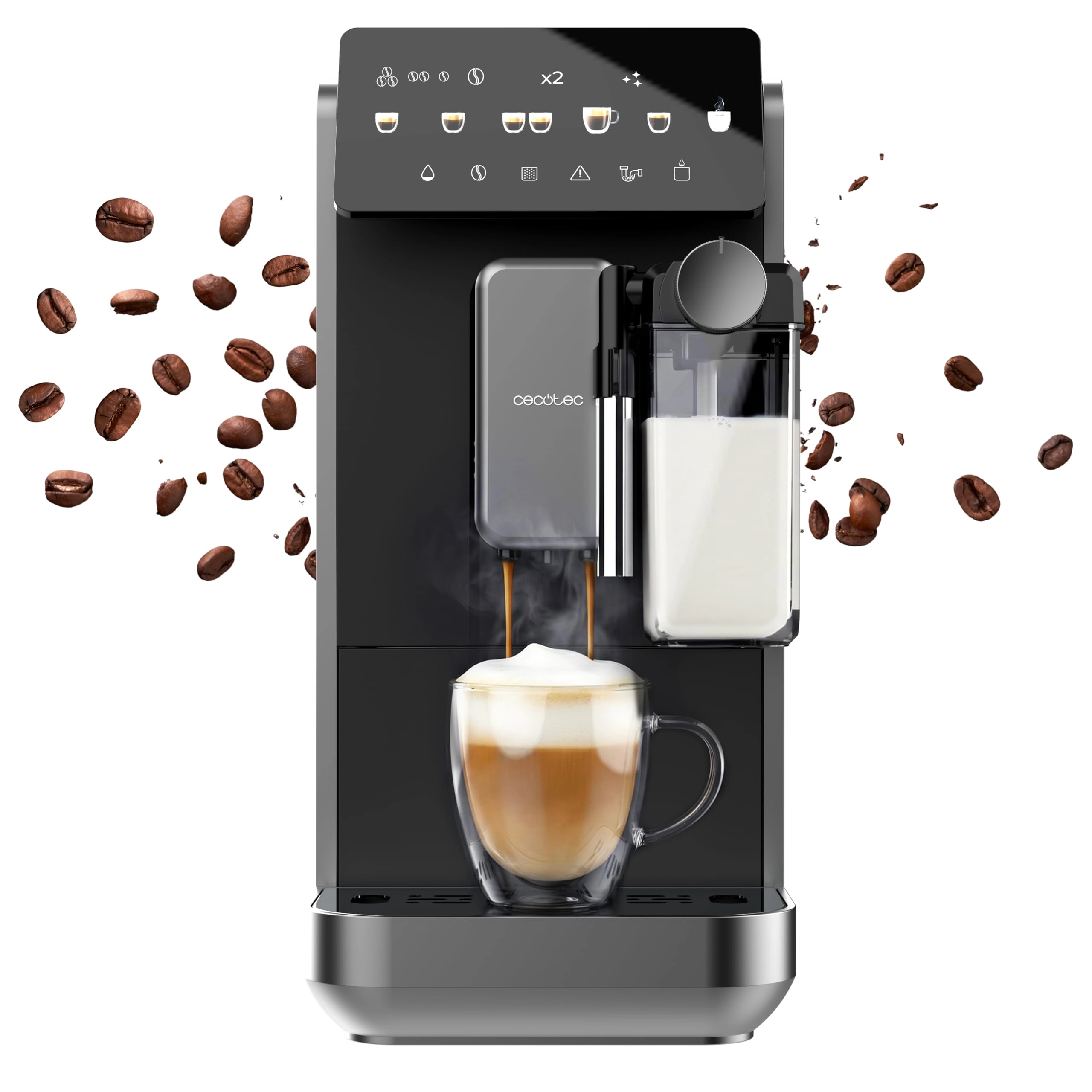 Cecotec Cremmaet Lungo Steam - Thermoblock 5 Grind Levels