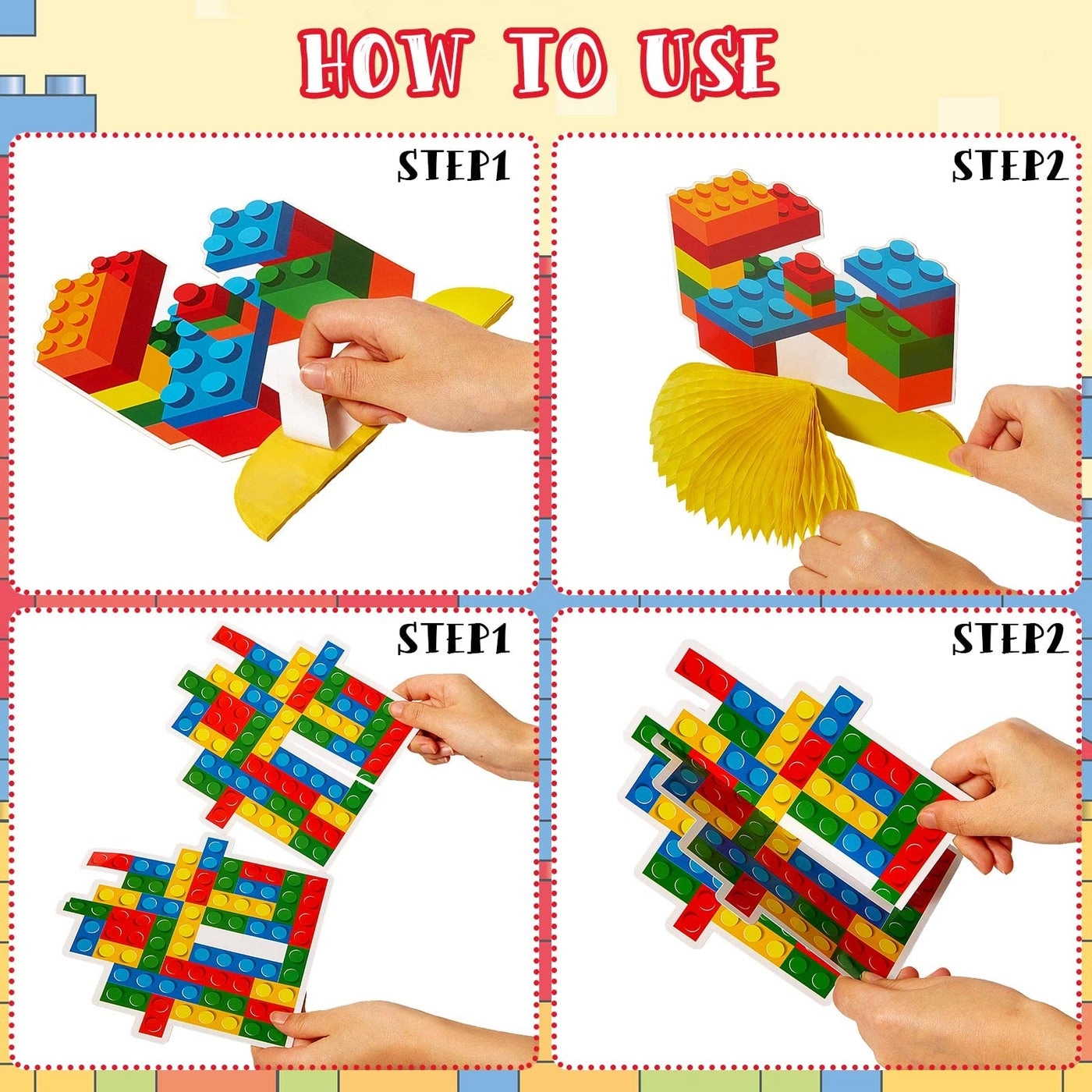 Building Block Table Centerpieces - 10 Pcs Birthday