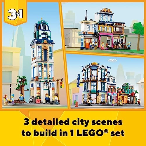 Creator 3in1 Main Street to Art Deco Skyscraper or Market Street Building Set (31141)