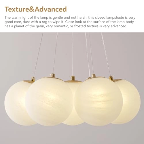 Milk glass bubble chandelier - 70.87inch