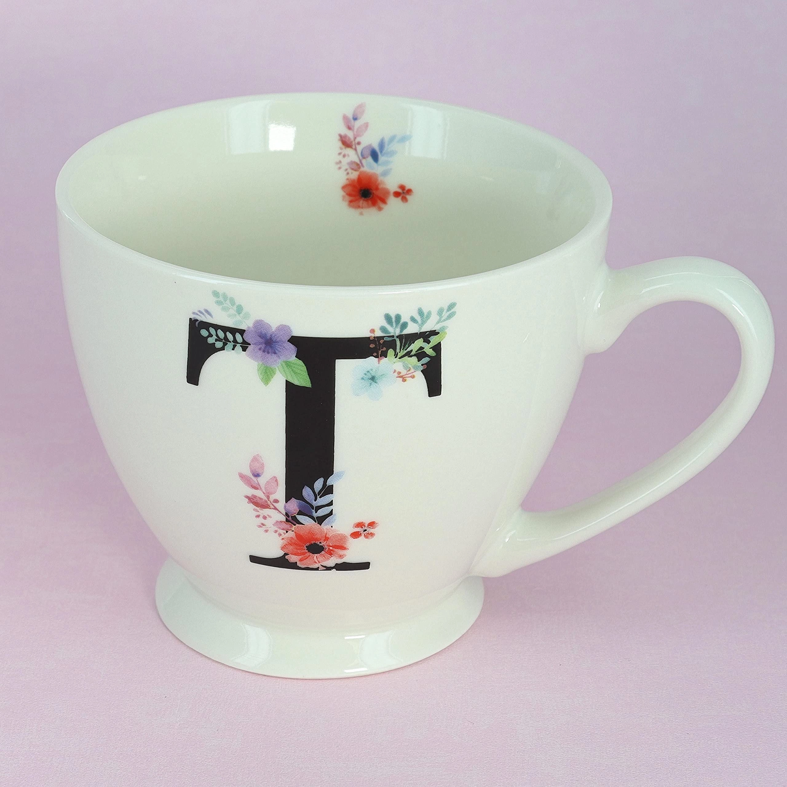Blossom Monogram Ceramic Mug - 1 pcs - 450 ml