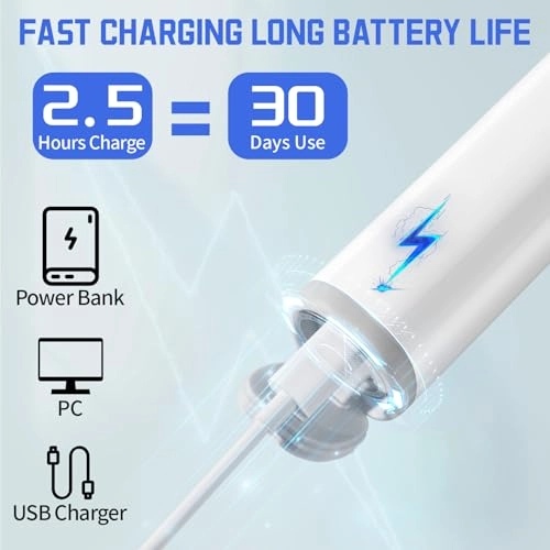 Electric Sonic Toothbrush - 3 Brush Heads 6 Modes 40000 VPM