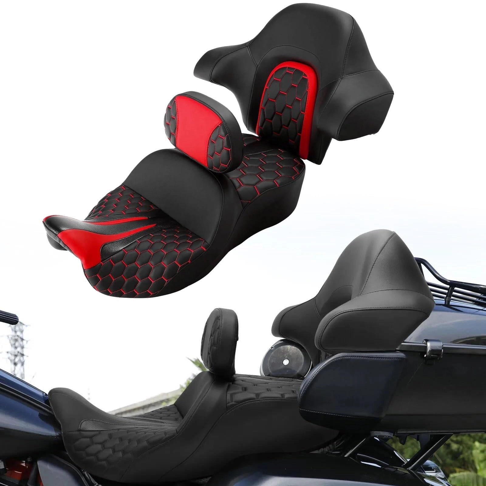 DCXXAN Double Seat Backrest - Harley Road King Special FLHRXS 2017-2021 Red