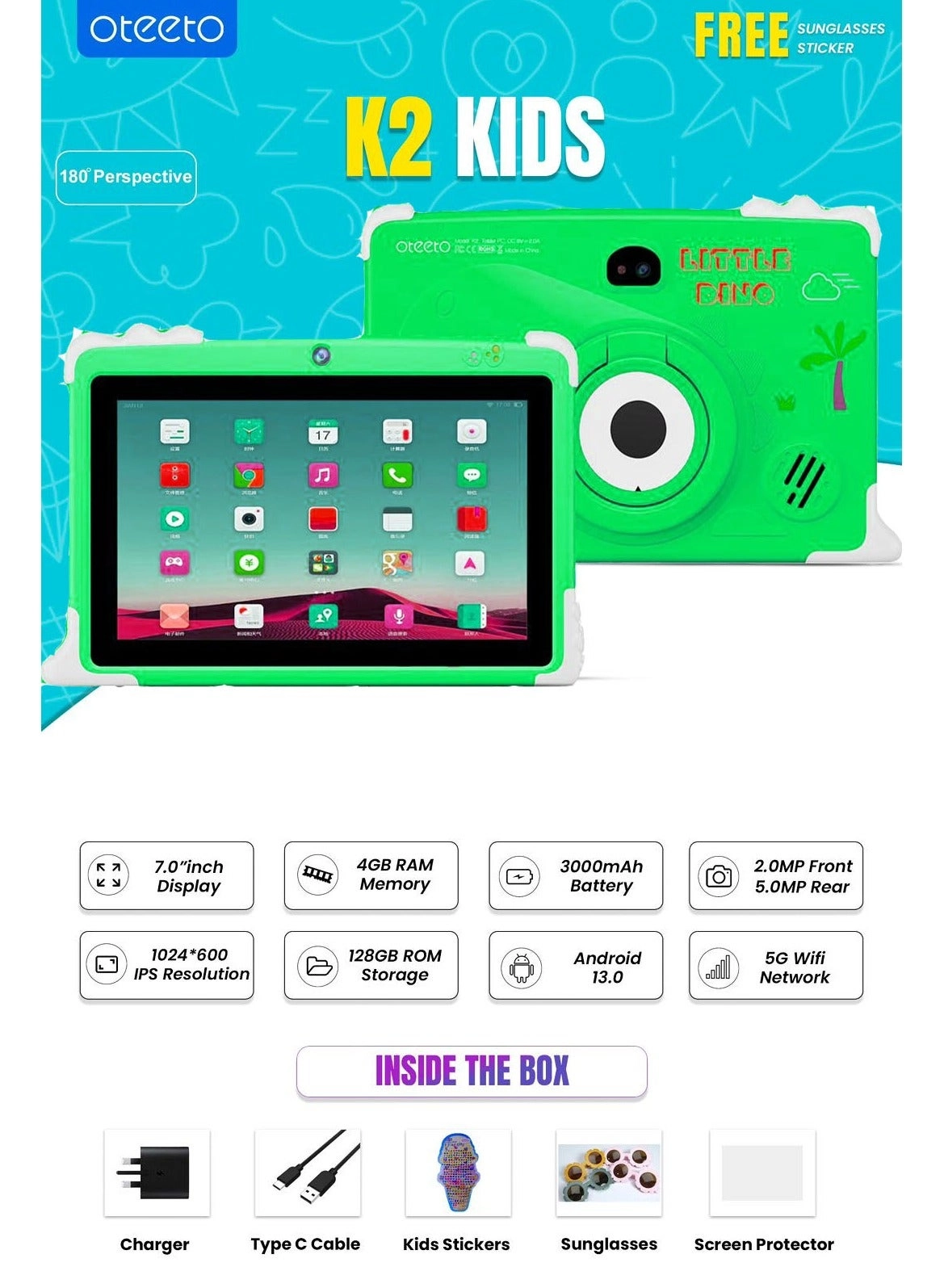 K2 Tablet - 4GB 7 Inch 128GB