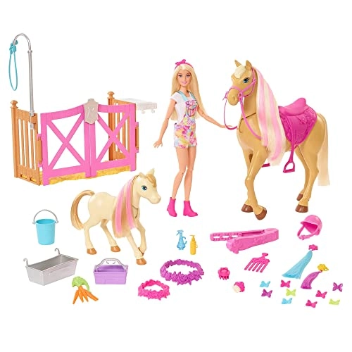 Groom 'n Care Horses Playset - 11.5 in Doll 20+ Accessories Ages 3+