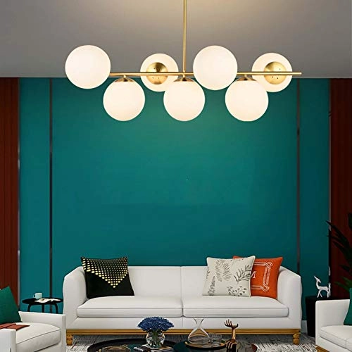 Glass Ball Chandelier - E27 Milky White