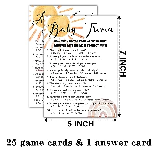 Boho Rainbow Baby Trivia - 25 pieces