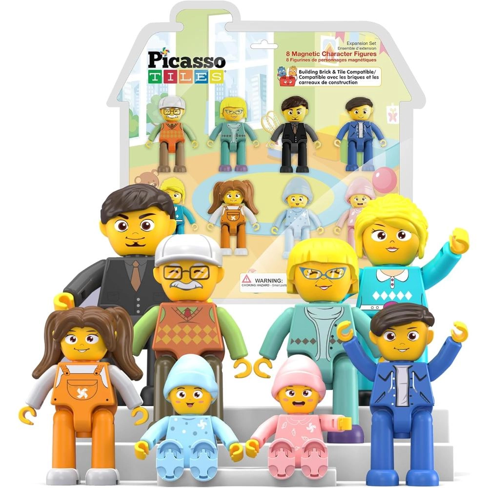 PicassoTiles Magnetic Family Character Figures - 8pcs
