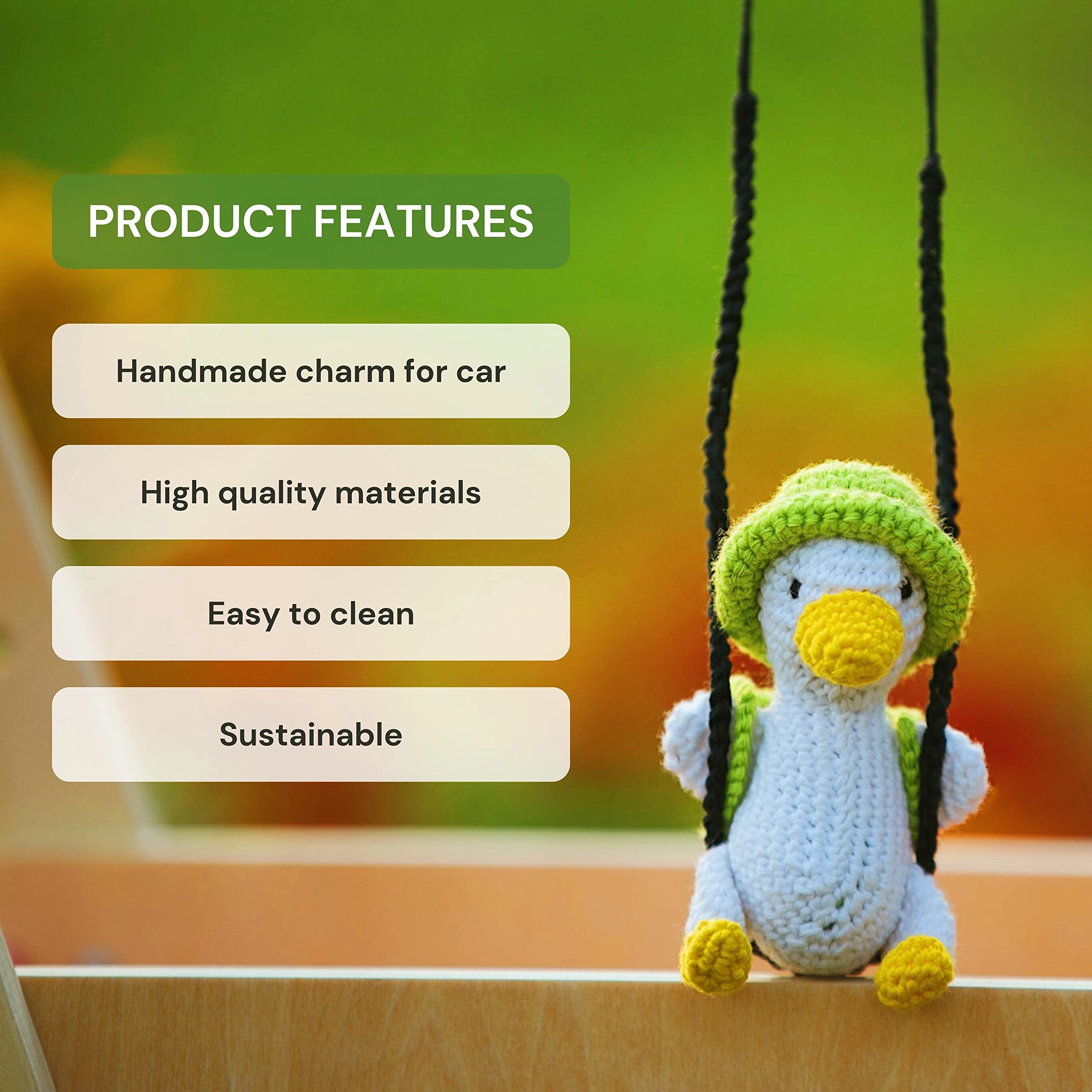 Swing Duck Ornament - Wool