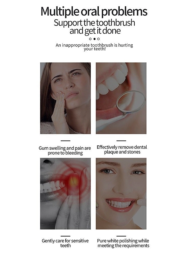 Electric Toothbrush - 10 Brush Heads Travel Case 6 Modes