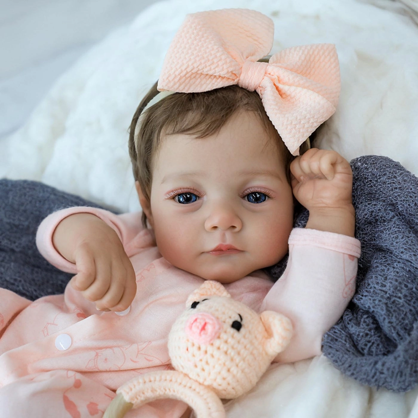 SCOM Reborn Baby Doll - 18 Inch Girl with Accessories Ages 3+
