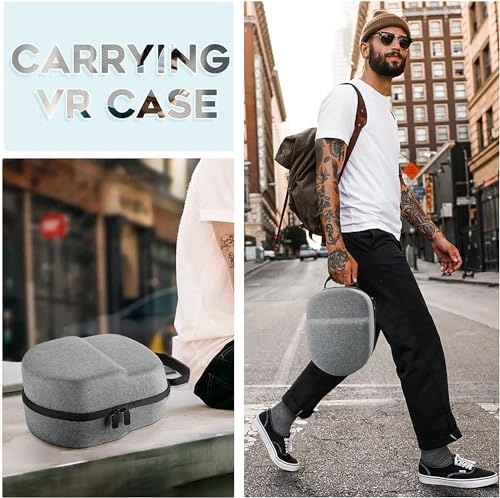 Silicone Hard Carrying Case - Compatible with Meta/Oculus Quest3/3s/2 Lightweight Portable Protection