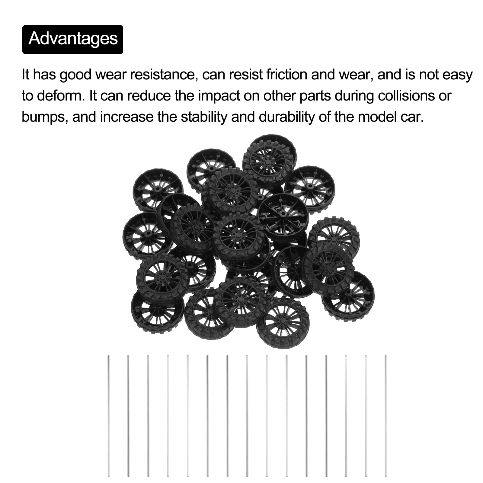 Small Plastic Wheels - 30pcs 30x8mm 2x100mm