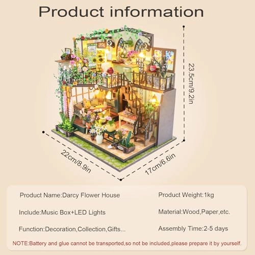 DIY Miniature House Kit - Garden House 1:24